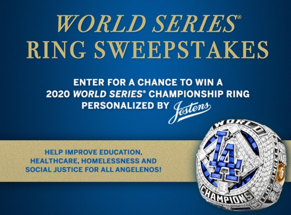 The Los Angeles Dodgers Foundation 2020 World Series Championship Ring
